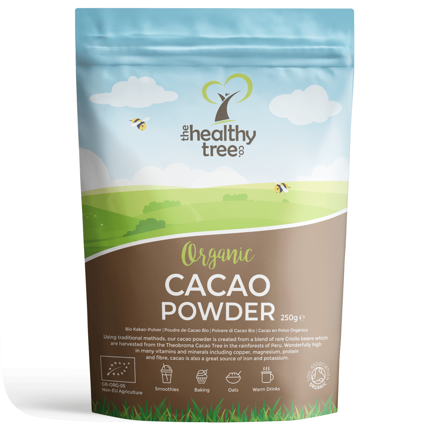 Organic Unsweetened Cacao Powder – 8 Oz, Rich Dark Chocolate Flavor, Fresh